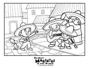Mariachi coloring page
